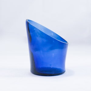 Beautiful Cobalt Blue Succulent Planter Pot Made from Repurposed Whiskey Bottle