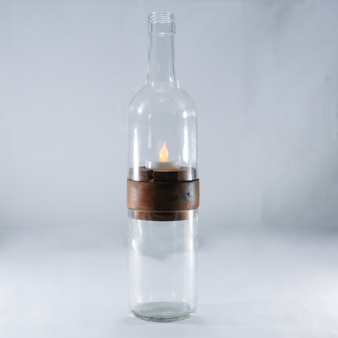 Wine Bottle Tea Light Candle Holder to Dining & Home Decor Etsy