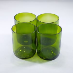 10 Ounce | 300mL Green Wine bottle Glasses | Up-cycled Tumblers | Eco Gifts | Repurposed  Bar glasses