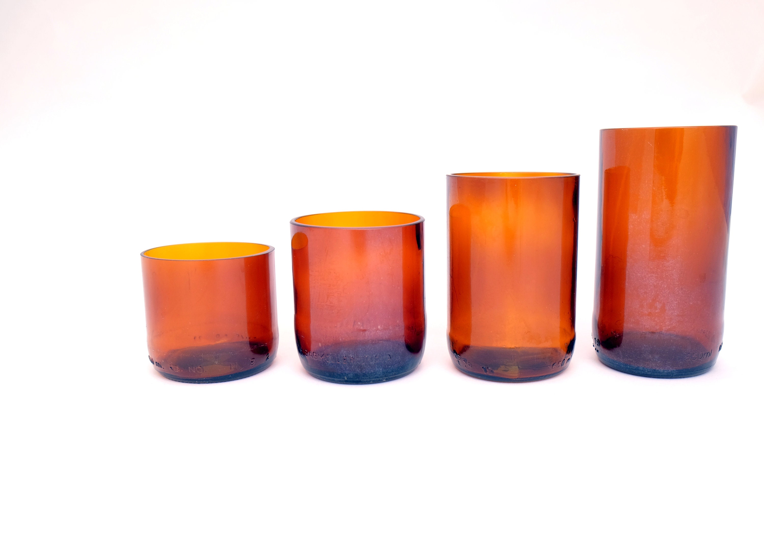 8, 10, 12, 16 Fl Oz | 225, 275, 350, 475 Ml Amber Upcycled Glasses |  Boutique Tumblers - Etsy