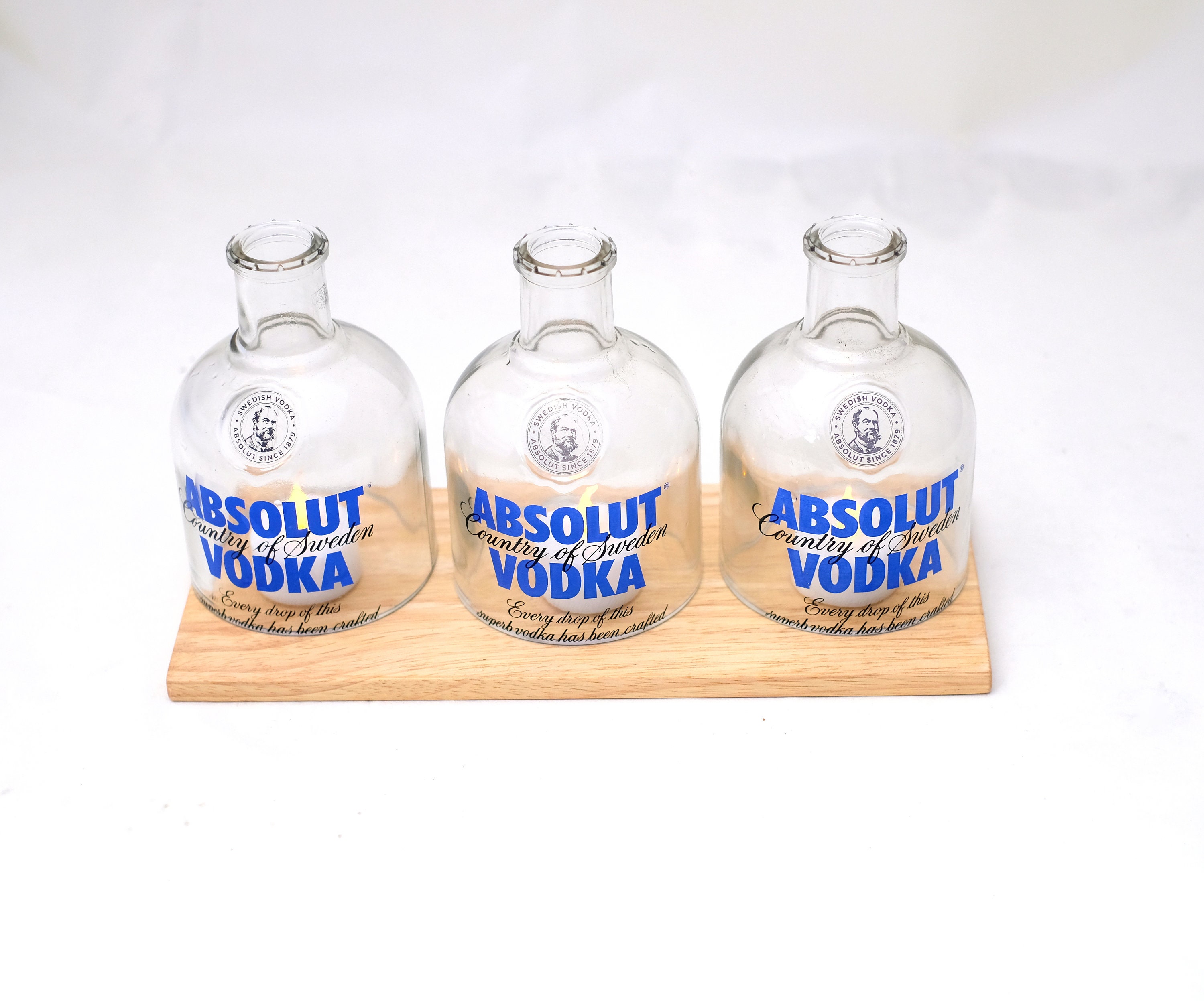 Absolut Vodka Bottle Led Candle Stand Cover Holder Set Etsy