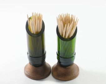 TOOTHPICK HOLDER made from wine bottles | Repurposed | Eco Friendly