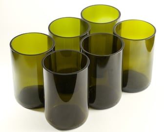 12 oz Wine bottle Glasses | Upcycled Tumblers | Eco Drinking Cups | 350ML Restaurant Water Glasses