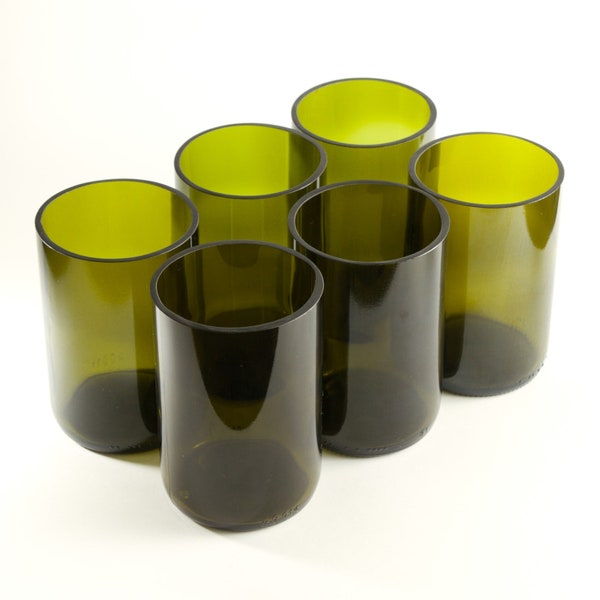 12 oz Wine bottle Glasses | Upcycled Tumblers | Eco Drinking Cups | 350ML Restaurant Water Glasses