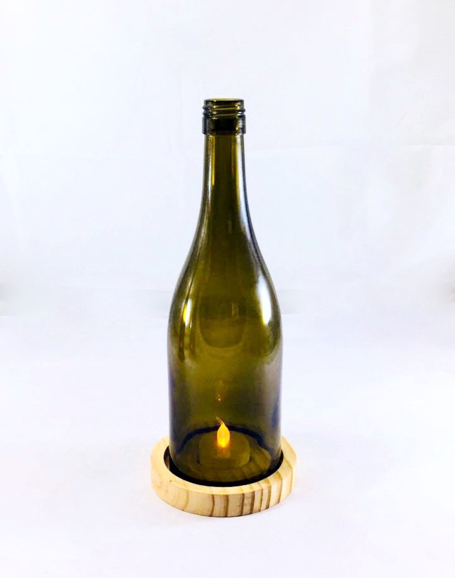 Wine Bottle Tea Light Candle Holder to Dining & Home Decor Etsy