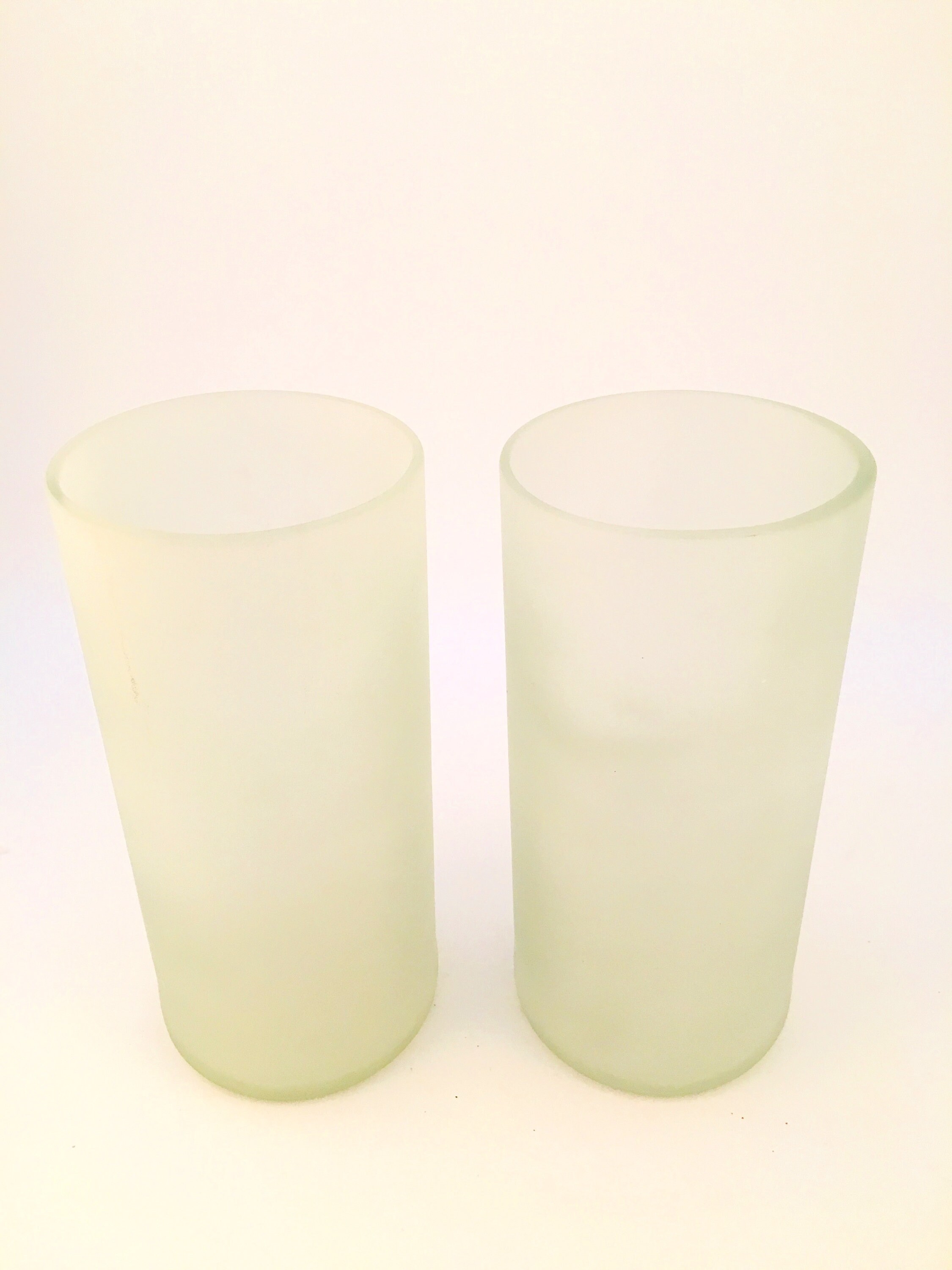 FROSTED WHITE 16 OZ Wine Bottle Drinking Glasses Upcycled Etsy