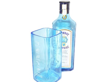 Bombay Sapphire bottle Flower Vase Pot