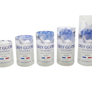 Grey Goose Vodka Glasses | Short | Medium | Long Tumblers- Made From Recycled Bottles | Multiple grey goose glassware sizes | Cocktail Cups