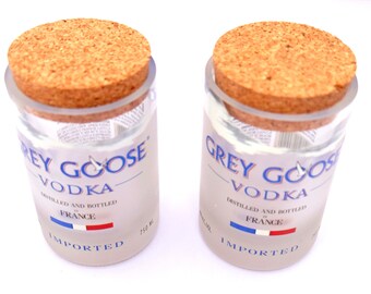 12 Ounce | 350 Mls Grey Goose Jars | Storage Glass Cups with Cork Lid Caps