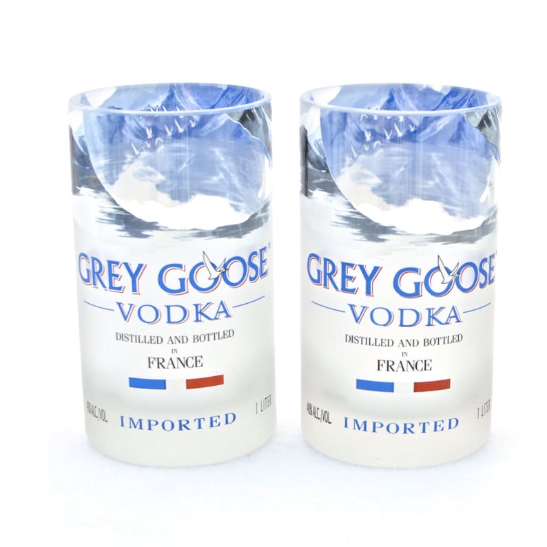 Grey Goose Vodka Glasses Tumblers Made From Recycled Etsy