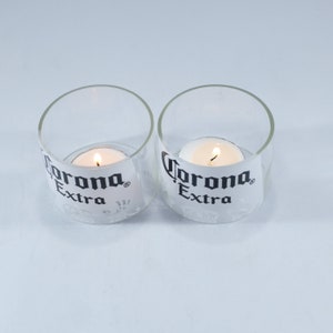 Tea Light Set~with up-cycled Corona beer bottle
