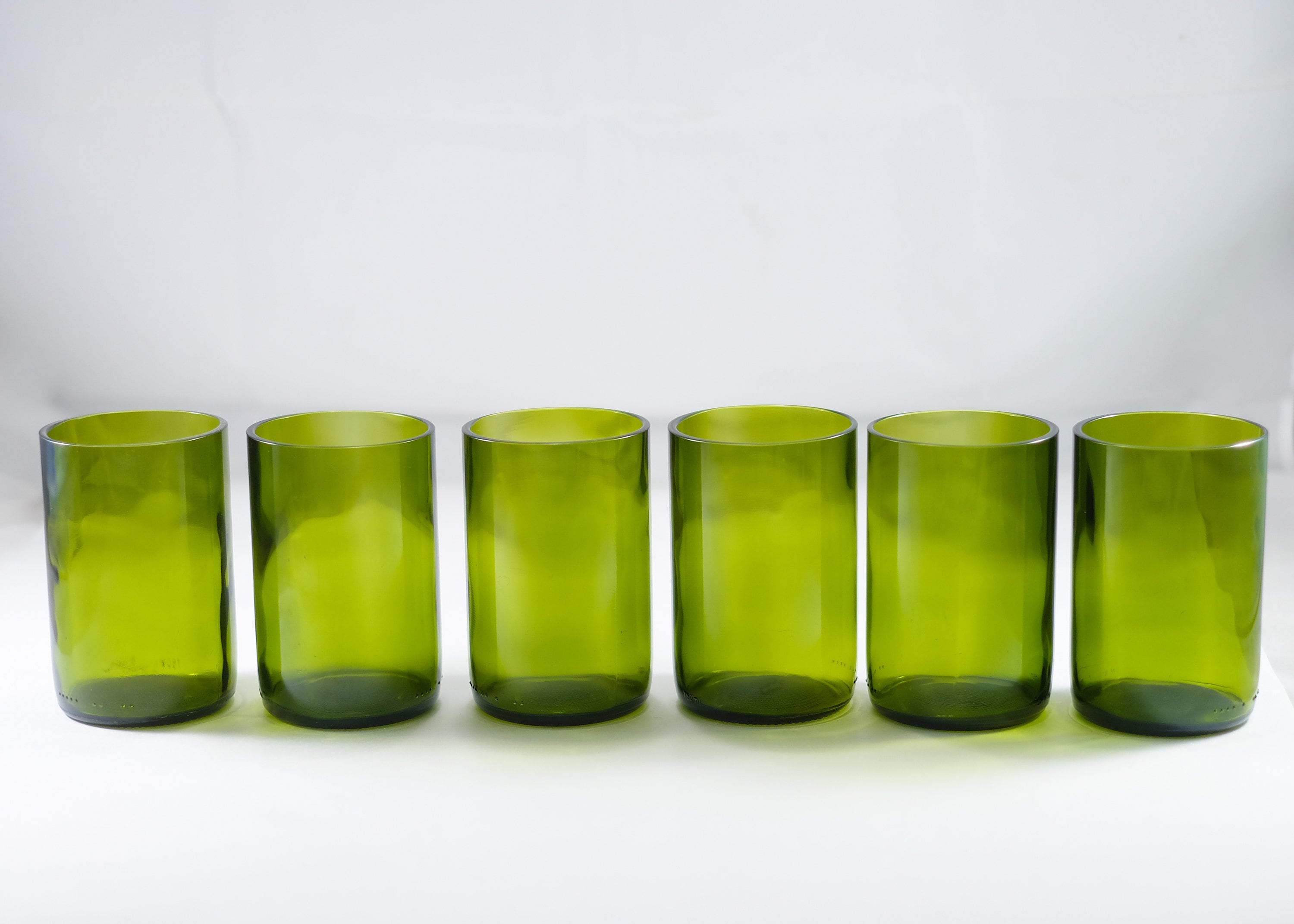 Recycled Wine Bottle Tumblers Green Set of 4 #5204