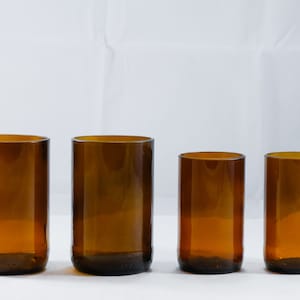 12 Oz Amber Brown Beer Bottle Drinking Glasses from 650 Mls Bottles