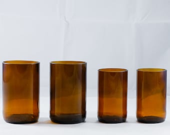 12 Oz Amber Brown Beer Bottle Drinking Glasses from 650 Mls Bottles