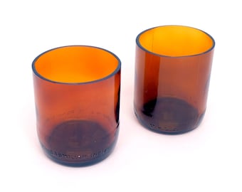 10 uncji - 300 ml Bursztynowo-brązowe szklanki do butelek piwa - kubki z recyklingu - szklanki