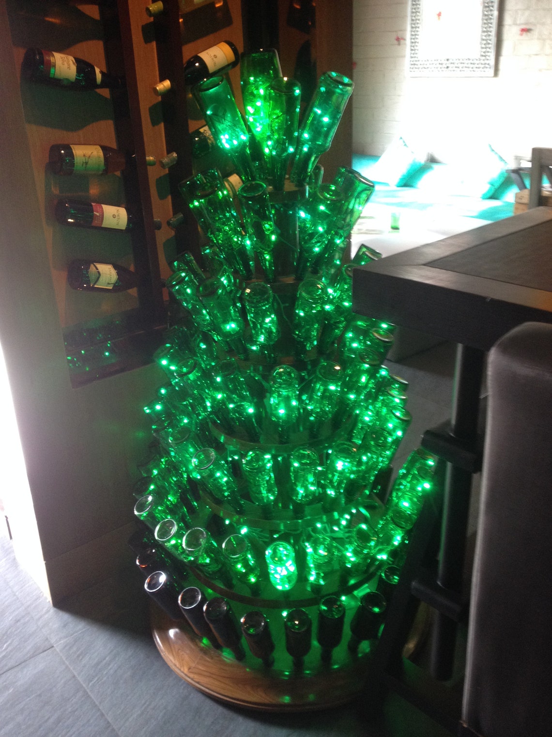 CHRISTMAS TREE Made From Beer Bottles & Led Lights Etsy