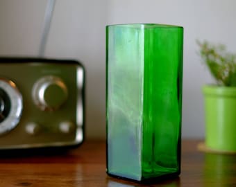 Beautiful green whiskey bottle flower vase