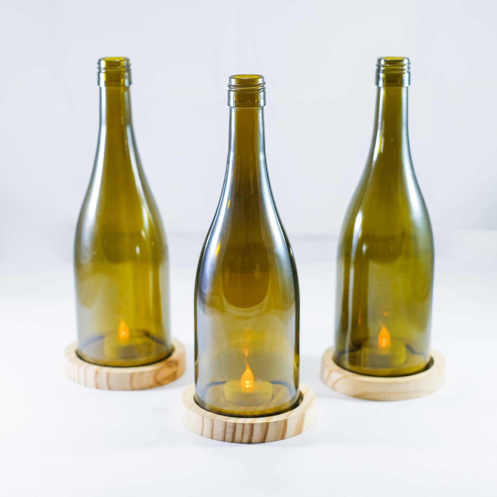 Wine Bottle Tea Light Candle Holder to Dining & Home Decor Etsy