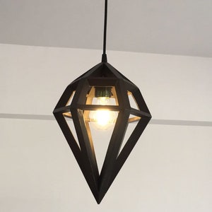 WOODEN PENDANT LIGHT Fixture - Recycled Pallet wood Hanging Lamp image 6