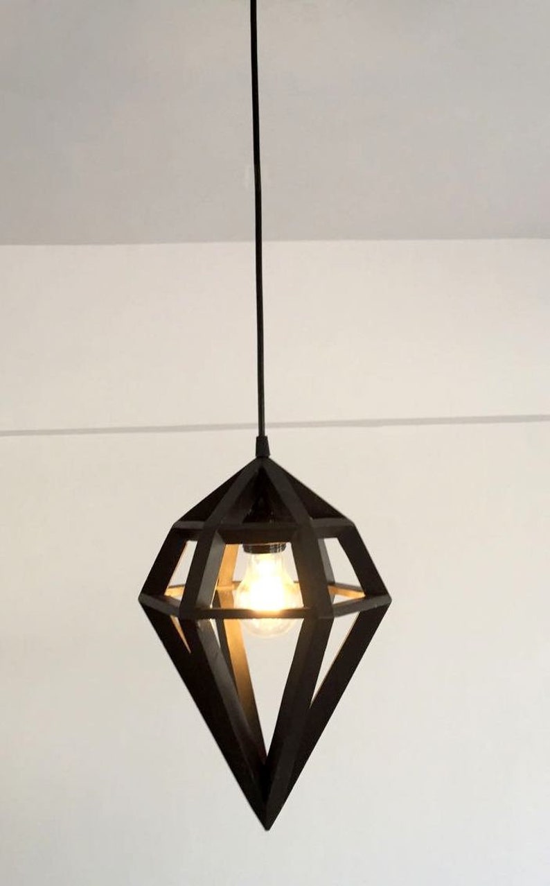 WOODEN PENDANT LIGHT Fixture - Recycled Pallet wood Hanging Lamp image 1