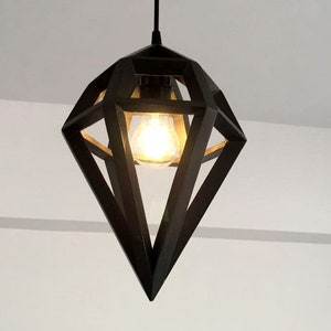 WOODEN PENDANT LIGHT Fixture - Recycled Pallet wood Hanging Lamp image 2