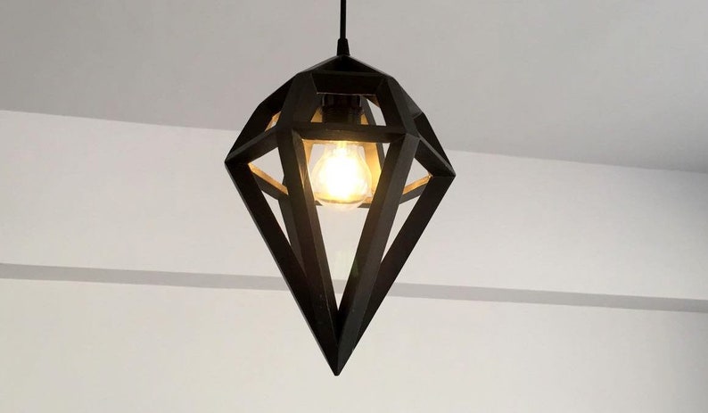 WOODEN PENDANT LIGHT Fixture - Recycled Pallet wood Hanging Lamp image 2