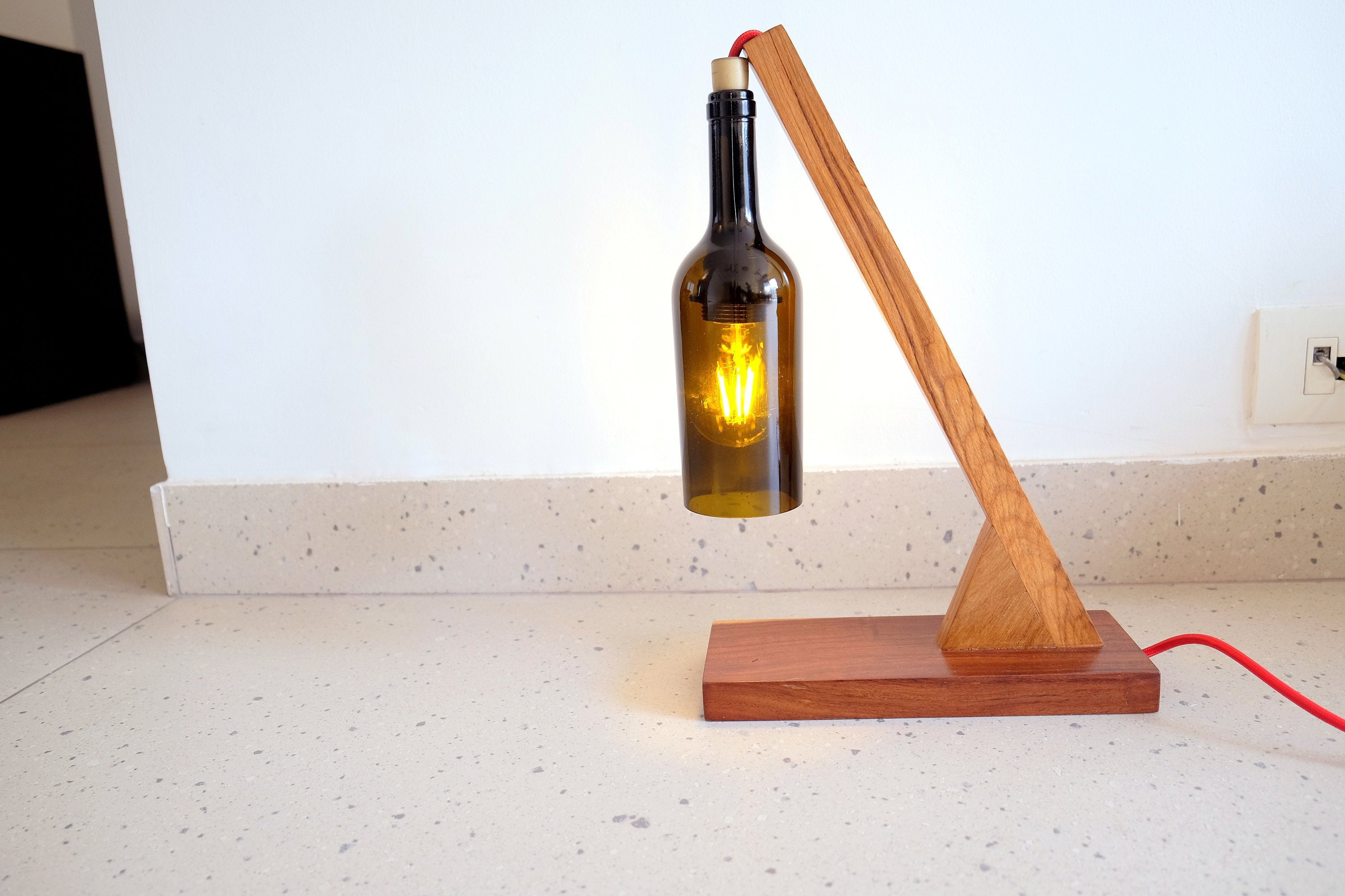 Glass bottle lamp deals