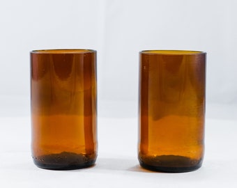 Amber Brown Beer Bottle Drinking Glasses Budweiser 16 Oz