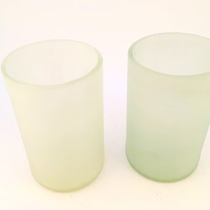 FROSTED 12 OZ WHITE Wine bottle Glasses Up-cycled Tumblers Eco gifts repurposed Bar glasses image 4