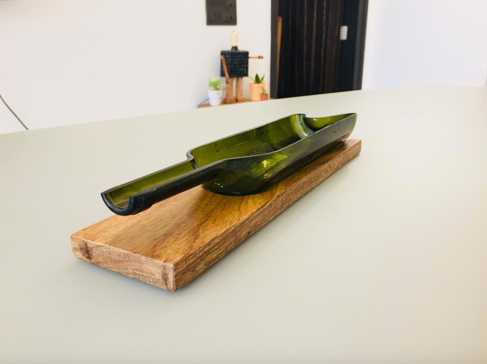 Wine Bottle Cheese Platter Dish Upcycled Serving Tray Etsy