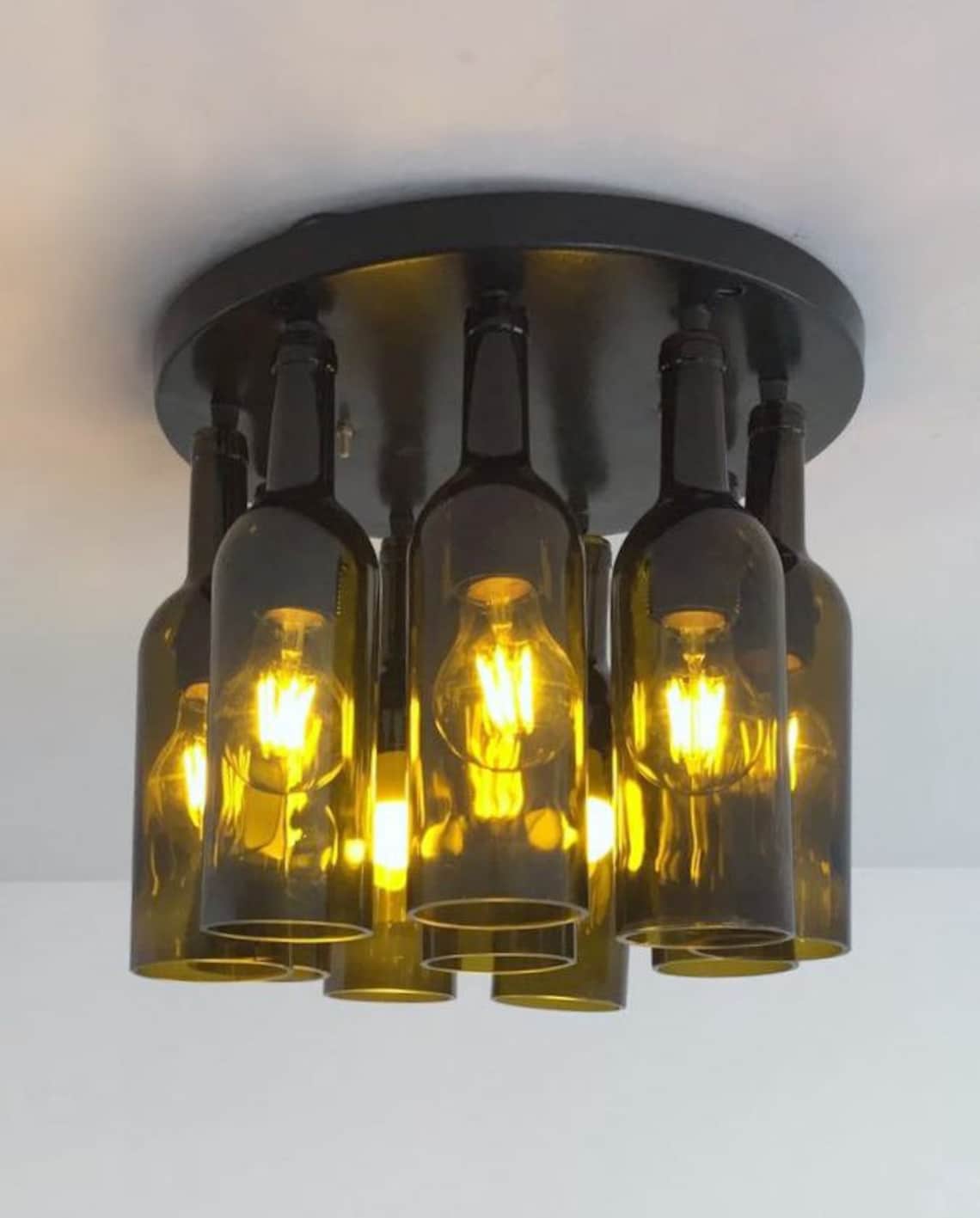 WINE BOTTLE Industrial Light Fixture Chandelier Made From Etsy Singapore