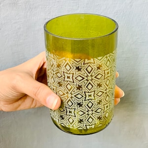 Boutique designer wine bottle water glasses - Handcrafted laser etched glassware - everyday drinking cups for water, juice, cocktails