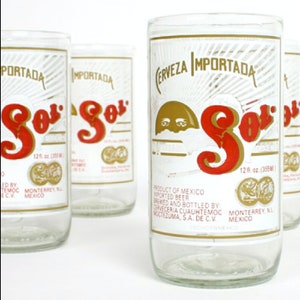 Sol Mexican Beer Bottle Cut Glasses - Drinking cups - tumblers