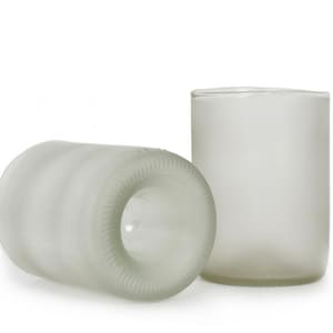 FROSTED - 12 OZ WHITE Copas de botella de vino - Tumblers con ciclo - Regalos ecológicos - reutilizados - Gafas de bar