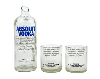 Absolut Wodka Flasche Wasserflasche - Karaffe Set - Krug mit 12 Oz Bechern - Gläser