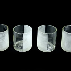 Vasos blancos medio esmerilados / Vasos de ciclo superior / Tazas de vidrio para beber Eco / Vasos de barra reutilizados