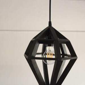WOODEN PENDANT LIGHT Fixture - Recycled Pallet wood Hanging Lamp image 3