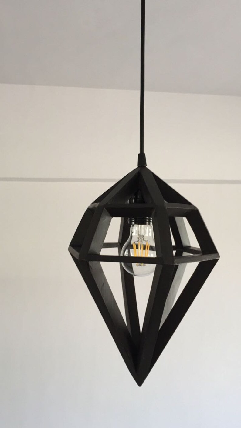 WOODEN PENDANT LIGHT Fixture - Recycled Pallet wood Hanging Lamp image 3