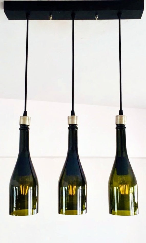 CHAMPAGNE Bottle Industrial Light Fixture Chandelier Ceiling Lamp