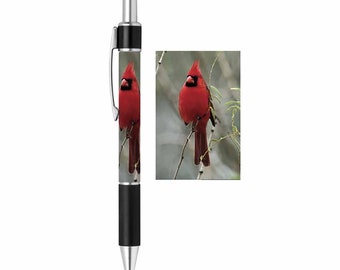 DV DESIGN Penna A Sfera Robin Uccellino - Cancelleria Con Impugnatura Morbida, Inchiostro Nero, Punta 0.7 Mm, Design Inglese - 2