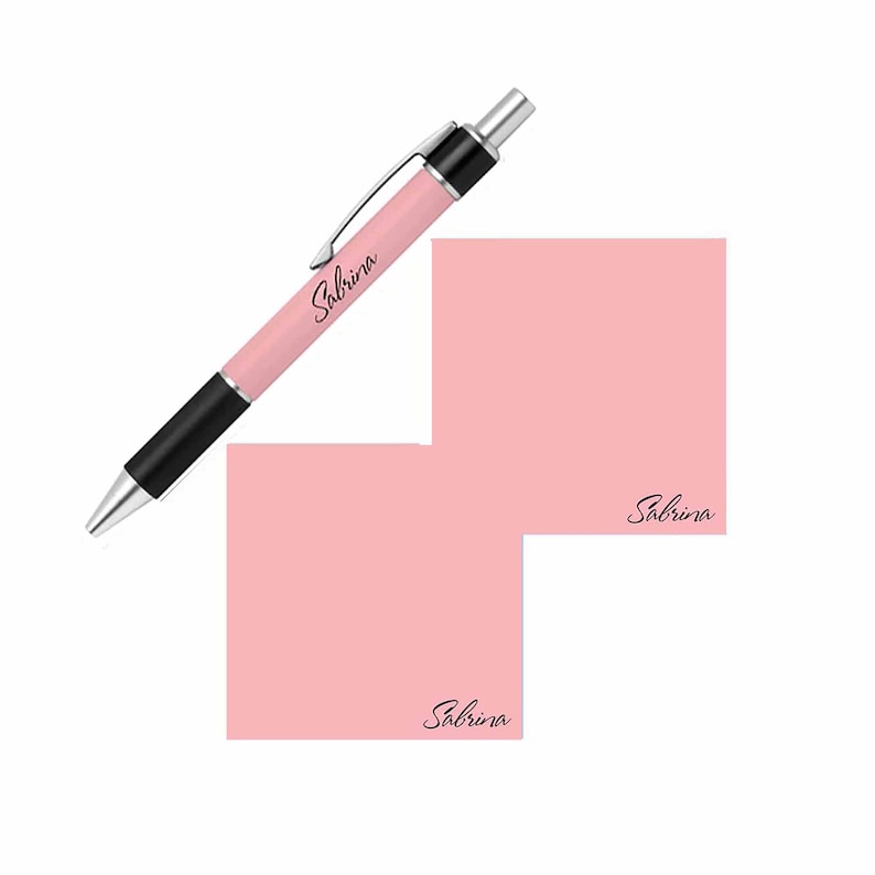 Personalized Blush Pink Sticky Notes and Pen Set Etsy