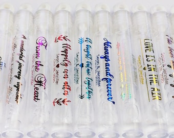 Foiled  Bubble tube Labels: Personalized Favor Stickers
