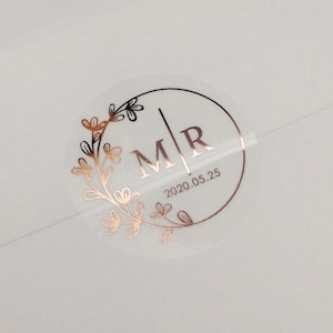 Real Foil Wedding Stickers, Wedding Favor Labels, Foiled Envelope