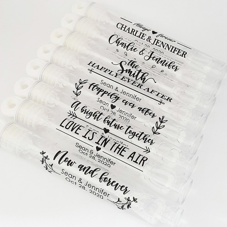42PCS Wedding Bubble Tube Labels Personalized Wedding Favor Etsy
