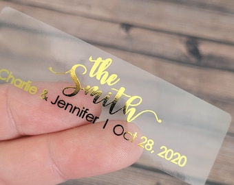 Personalized Clear Address Labels for Wedding Invitations - Transparent Label Stickers