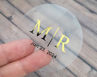 Personalized Clear Wedding Stickers: Custom Favor & Envelope Seals