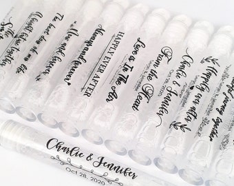 120 SILVER BELLS Personalized BUBBLE labels/stickers for WEDDING PARTY FAVORS 