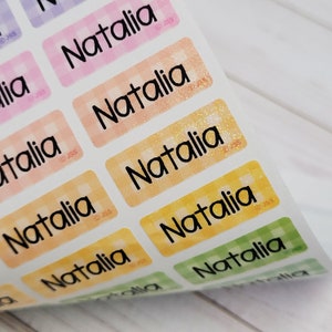 Waterproof Check Pattern Name Labels - Etsy