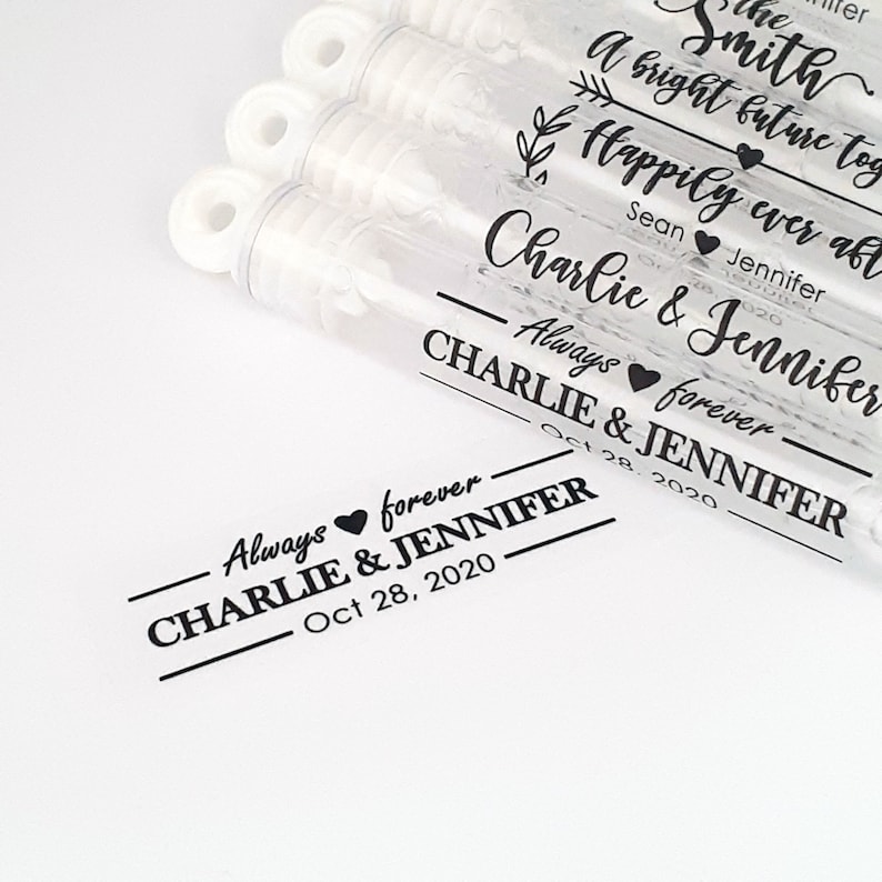 42PCS Wedding Bubble Tube Labels Personalized Wedding Favor Etsy