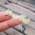 Custom Die cut labels, Custom clear logo labels, Personalized Labels product logo